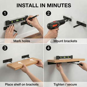 Juego de 2 Estantes Flotantes de Madera Maciza, Estilo Rústico Moderno para Sala de Estar, Almacenamiento Ecológico, Organización Hecha a Mano - Product Image 2