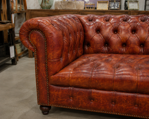Designer Traditional 2 Seater Chesterfield <b>Sofa</b> Genuine Leather Luxury Upholstery <b>Wooden</b> <b>Frame</b> Compact Living Room Villa Gym - Product Image 4
