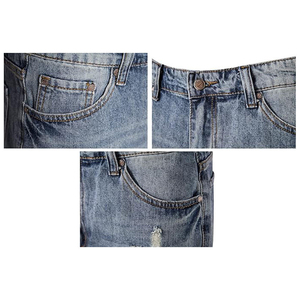 Wholesale Streetwear Vintage Washed Ripped Denim <b>Jean</b> Shorts Manufacturer Custom Baggy Blank <b>Jeans</b> Short Men OEM Serviced - Product Image 3