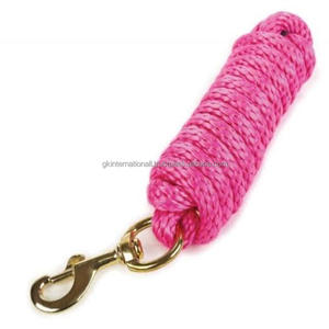 Handmade Colorful Nylon PP Horse lead rope with heavy duty brass <b>snap</b> <b>hook</b> - Product Image 4