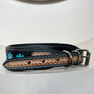 Collier de chien d'entraînement en cuir robuste de haute qualité avec boucle en argent réglable et durable pour les animaux de compagnie de petite à grande taille - Product Image 5