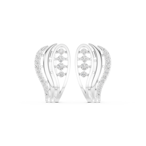 Boucles d'oreilles créoles Bali en argent sterling 925 avec zircon en grappe céleste, bijoux de créateur chics pour femme - Product Image 2
