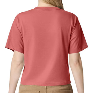 เสื้อยืดครอปผู้หญิง แขนสั้น คอกลม ผ้าฝ้าย สวมใส่สบาย ยืดหยุ่นได้ สีพื้น เหมาะสำหรับฤดูร้อน - Product Image 6