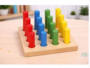 Juguete de Rompecabezas de Madera Montessori con Clavijas Redondas para Combinar Colores, para Actividades Educativas Infantiles, a Precio de Mayoreo - Product Image 3