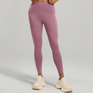 Leggings de Yoga de Cintura Alta hasta el Tobillo, Color Morado Sólido, Pantalones Elásticos sin Costuras para Mujer, Ropa Deportiva para Gimnasio - Product Image 4
