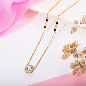 Cadeau de Noël pour la Saint-Valentin, Mangalsutra doré en or plaqué or avec perles en argent sterling 925 pour femmes - Product Image 3