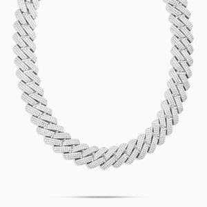 Silver VVS Moissanite Diamond Iced Cuban Link Chain Wedding Hip Hop <b>Necklace</b> Luxury Rhodium Plated <b>Statement</b> Jewelry - Product Image 4