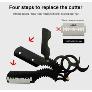 Rasoir de sécurité classique en acier inoxydable de haute qualité pour hommes, avec poignée ergonomique, pour le rasage du visage, lame unique remplaçable, pour sourcils - Product Image 2