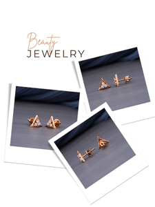 Pendientes Redondos con Incrustaciones de Oro Rosa de 18K de Calidad Premium de 0.26 Puntos con 6 Piedras, Diseño Clásico, Joyería Fina para Mujer, Última Tendencia - Product Image 5
