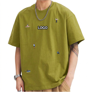 T-shirt surdimensionné en coton et polyester pour homme, broderie personnalisée, manches courtes, séchage rapide, écologique, streetwear, coupe ample, OEM - Product Image 5