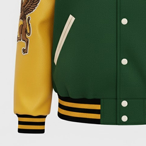 Chaqueta Varsity Extra Grande para Hombre con Bordado Chenille en la Parte Delantera, Estilo Urbano, Resistente al Viento, Ecológica y Transpirable - Product Image 3