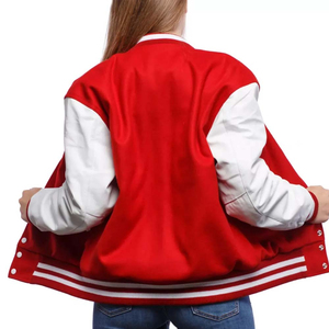 Vintage Men's Baseball Letterman <b>Jackets</b> with Custom Logo Embroidery Wool Chenille Breathable <b>Leather</b> Sleeve <b>Long</b> Varsity <b>Jacket</b> - Product Image 3