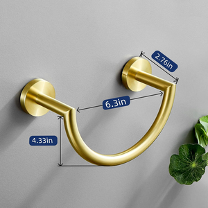 Wall Mounted Stainless Steel <b>Towel</b> Ring Bathroom <b>Hand</b> <b>Towel</b> <b>Holder</b> Modern Round <b>Towel</b> Hanger for Bathroom Kitchen Hotel Decor - Product Image 3