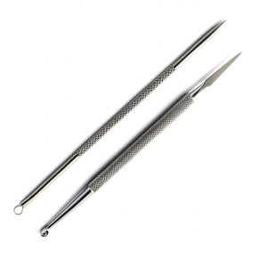 Lot de 2 extracteurs de points noirs et comédons, aiguilles pour éliminer l'acné et les imperfections, kit d'outils de soin du visage pour éliminer les points noirs et nettoyer les pores - Product Image 4