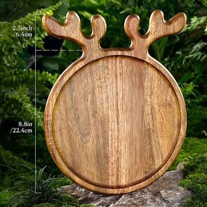 Bandeja Multifuncional de Madera Natural Hecha a Mano, Ideal para Servir Fruta, Regalo Perfecto para Navidad, Té de la Tarde, Dim Sum - Product Image 4