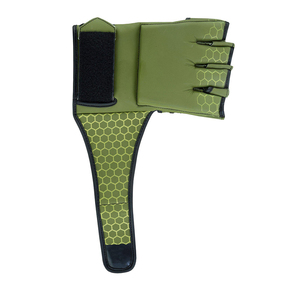 Gants d'entraînement MMA et Kickboxing demi-doigts Rahsal Industries en cuir avec fermeture unisexe pour arts martiaux Vert Hex - Product Image 4