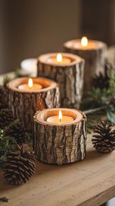 Rustic Farmhouse Wooden Candle Stand Handmade Solid Wood Taper Candle Holder for <b>Wedding</b> Party Home Decoration - Product Image 2