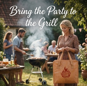 Wildfire <b>Bbq</b> Insulated Cooler Bag - Washable Kraft Paper Thermal Lunch Box with Leak-Proof Seams & Reinforced Silver Foil Lining - Product Image 2