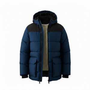 Custom <b>Hooded</b> Winter <b>Puffer</b> <b>Jacket</b> Supplier From Wholesale Factory for Men's Brands-<b>Waterproof</b> & Reversible - Product Image 1