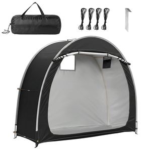 Tenda Nera per Biciclette 6.8x2.6FT con Arco, Copertura per Bici in Tessuto Oxford 210D PU Argentato con Borsa per il Trasporto e lo Stoccaggio - Product Image 1