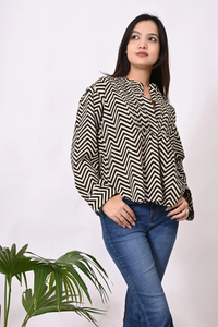 Elegante Camisa Estampada de Satén para Mujer, Ropa de Oficina para Primavera y Otoño - Product Image 4