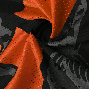 Maillot de football américain imprimé papillon pour femme, maillot de sport oversize en maille noire avec numéro orange pour homme, style hip-hop streetwear - Product Image 4