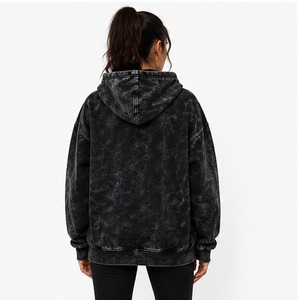 Acid Wash Hoodies For Women Oversized Casual Style Hooded Collar Cotton Material Quick Dry Ladies Hoodies In <b>Low</b> MOQ - Product Image 3
