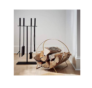 Brass Firewood Rack Customized Size Factory Price Brass Firewood Rack With Fireplace <b>Log</b> <b>Holder</b> At Lowest Price - Product Image 4