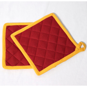Porta ollas de algodón ecológico de color sólido al por mayor en India, apto para horno y lavavajillas, diseño moderno. - Product Image 2
