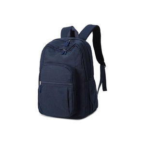 Customized Durable <b>Navy</b> Blue Polyester <b>Backpack</b> Zipper Large Capacity Embroidery Decoration-Fashion Style Four Seasons Travel - Product Image 1