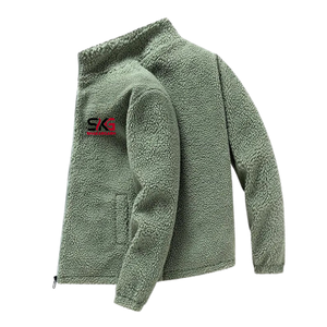 <b>Men</b> <b>Sherpa</b> Fleece Winter <b>Jacket</b> Zip-Up Plush <b>Sherpa</b> Coat Stand Collar Solid Casual Outerwear OEM Custom Logo - Product Image 3