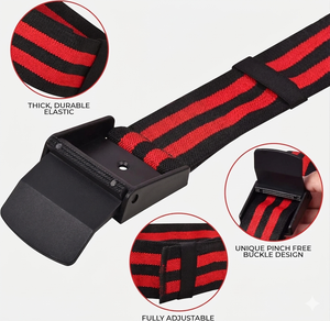 Bandes de restriction du flux sanguin (BFR) personnalisables avec logo – Sangles d'entraînement à résistance élevée et confortables pour bras et biceps en salle de sport - Product Image 2