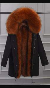 Manteau parka d'hiver vintage pour femme Nesta Sports, doublé de polaire épaisse, avec fausse fourrure de renard, motif écossais, écologique, long, à capuche drapée - Product Image 5