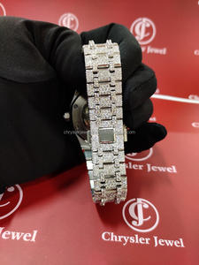 Reloj de lujo hecho a mano VVS Moissanite y diamante con totalmente para efecto de salida de hielo Banda de acero inoxidable Movimiento automático Hip Hop - Product Image 5