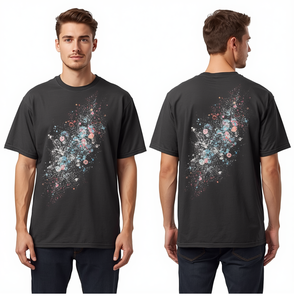 T-shirt pour homme gris anthracite imprimé DTF, motif graphique, coupe oversize, décontracté, en coton - Product Image 4