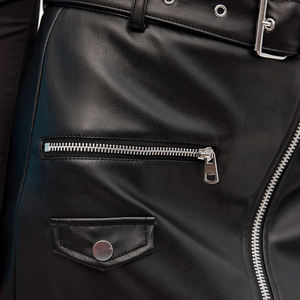 ผู้ผลิตกระโปรงหนังผู้หญิงที่ดีที่สุด กระโปรงหนังแฟชั่นพร้อมเข็มขัดรัด ซิป และกระเป๋า  สำหรับใส่ลำลองทั่วไป - Product Image 4