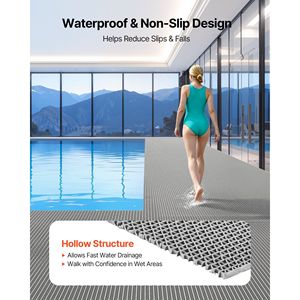 Tapete de Drenaje Antideslizante de PVC de Grado Comercial, 3 x 16.4 pies, para Áreas Húmedas, Tapete para Salpicaduras de Agua, Tapete Hueco para Puerta, Tapete Enrollable para Baño - Product Image 2