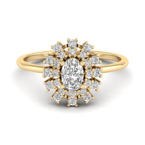 Anillo de compromiso y promesa REYES de oro macizo de 14K con moissanita certificada GRA, diseño floral, precio mayorista para mujer - Product Image 6