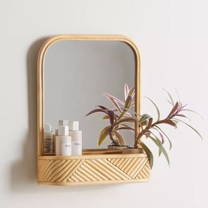 Top Supplier Bathroom <b>Mirror</b> With Shelf Rattan Mirrored Wall Shelves Handcrafted <b>Mirrors</b> by Vietnamese Artisans - Product Image 6