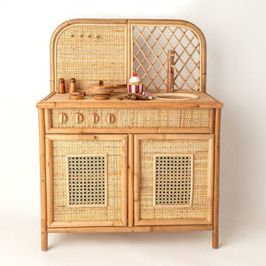 Jouet de cuisine en rotin fait main, cuisinière pour enfants, ensemble de jeu de cuisine, jouets éducatifs en gros - Product Image 6