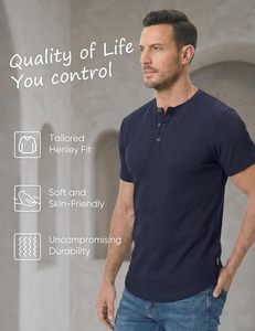 เสื้อยืดคอตตอนถักพรีเมียมสำหรับผู้ชาย คอกลม แขนสั้น สวมใส่สบาย เรียบง่าย นุ่ม ระบายอากาศได้ดี แห้งเร็ว เป็นมิตรกับสิ่งแวดล้อม - Product Image 5