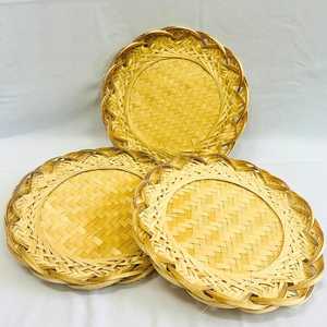 Panier en bambou tressé à la main, décoration murale, plateau de service en bambou pour fruits, pain, fleurs, fournisseur éco-responsable - Product Image 1