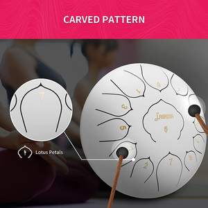 LAGRIMA 13-Notes Tambour à langue en acier de 12 pouces 12 maillets d'instruments à percussion Autocollants de notes Piques de doigts Support de maillet Sac de transport - Product Image 4