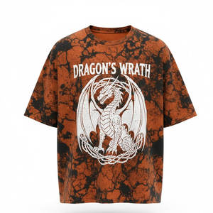 Camiseta con efecto acid wash para hombre, tela de algodón suave, estilo vintage lavado, transpirable, corte relajado, ideal para uso diario informal. - Product Image 5