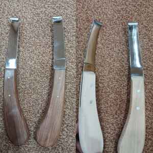 Cuchillo de Herrador de Acero de Damasco Premium IRON para Recorte de Herraduras, Hoja Hecha a Mano, Herramientas Veterinarias, OEM, Marca Privada - Product Image 2