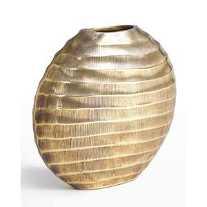 Vases et pots à fleurs de luxe, petits, moyens et grands, en aluminium coulé doré, pour plantes artificielles. - Product Image 3