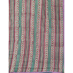 Couette double réversible en coton 100% imprimée à la main, style vintage, écologique, avec motif floral, pour la maison et l'hôtellerie - Product Image 2