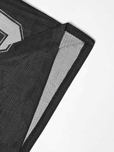 Maillot de football en mesh noir surdimensionné pour homme, style streetwear, chemise de sport athlétique, logo personnalisé, fabricant en gros, États-Unis - Product Image 3