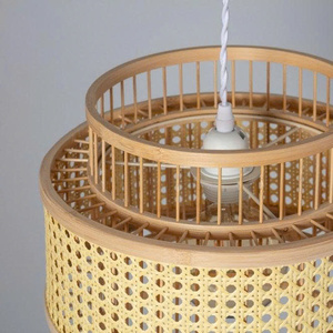<b>Retro</b> Handcrafted Rattan Cane Webbing Pendant <b>Light</b> Shade Suitable for Living Room & Dining Table Decor From Vietnam Wholesale - Product Image 5