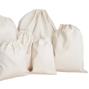 卸売プロモーション安価で実用的な収納バッグコットンとリネンギフトキャンバス巾着袋ブランクまたはカスタムロゴ